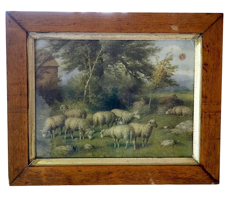 FRAMED 1908 MAY DAY SHEEP PRINT by A. FOX PHILADELPHIA from auction in Mount Pleasant, South Carolina — image 35