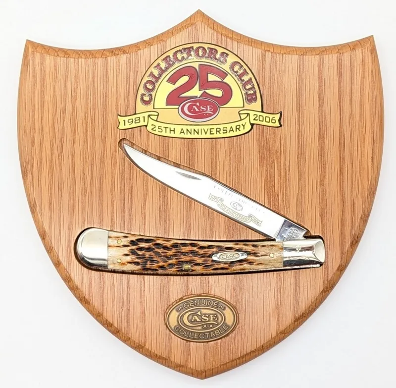 Ltd 2006 Case XX 25th Anni Collector's Club Dark Molasses Bone Large Trapper 6151 w/ Plaque from auction in IN, — image 5