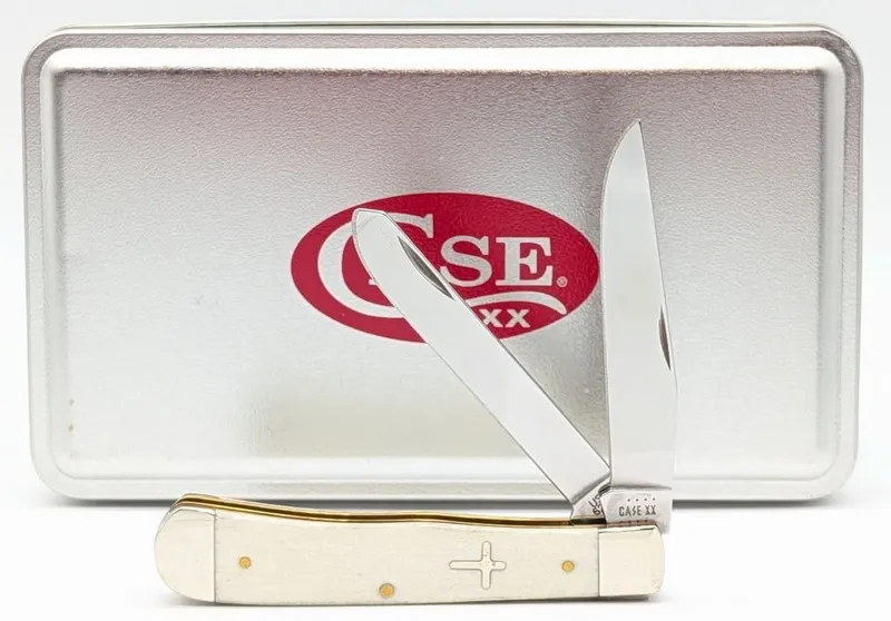 2021 Case XX Cross Smooth White Bone Trapper 6254 w/ Tin from auction in IN, — image 11