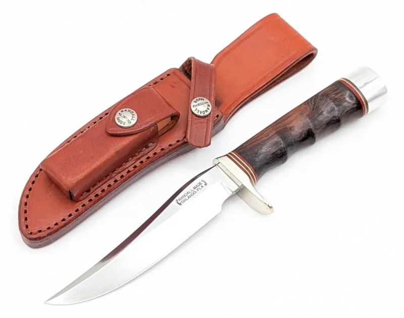 Randall Model 3 5in Finger Groove Desert Ironwood Hunter w/ Sheath from auction in IN, — image 11