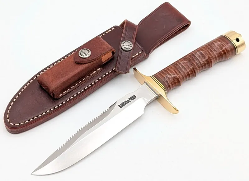 Randall Model 1 6in Sawtooth Finger Groove All Purpose Fighter w/ Sheath from auction in IN, — image 3