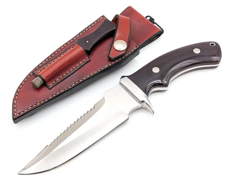 1988 Jim Siska AB02 Fighter Survival Knife w/ Sheath & Matching Stick from auction in IN, — image 48