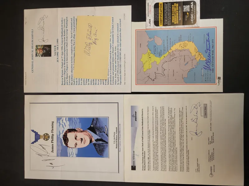 I03385 | A Collection of Autographed United States Military Ephemera Including General William Westmoreland and Medal of Honor Recipient James Fleming from auction in Frederick, Maryland — image 3