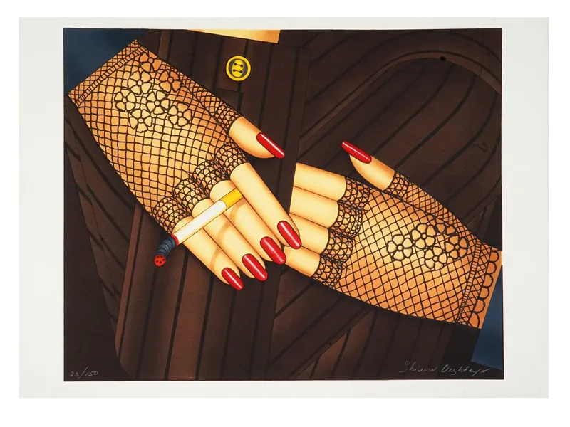 SHIMON OKSHTEYN AMERICAN LTD ED LITHOGRAPH SMOKING HANDS from auction in New York, New York — image 5