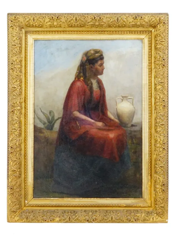 ANTIQUE EUROPEAN ORIENTALIST OIL PORTRAIT PAINTING from auction in New York, New York — image 39