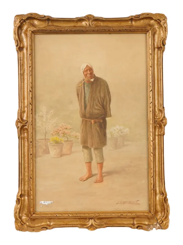 MALE PORTRAIT WATERCOLOR PAINTING SIGNED from auction in New York, New York — image 7