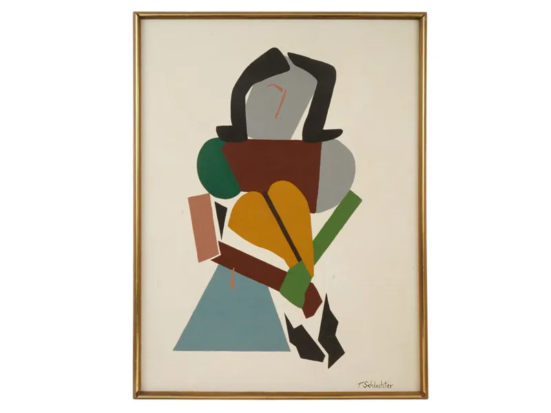 THERESA SCHLACHTER ABSTRACT FEMALE PORTRAIT PAINTING from auction in New York, New York — image 10