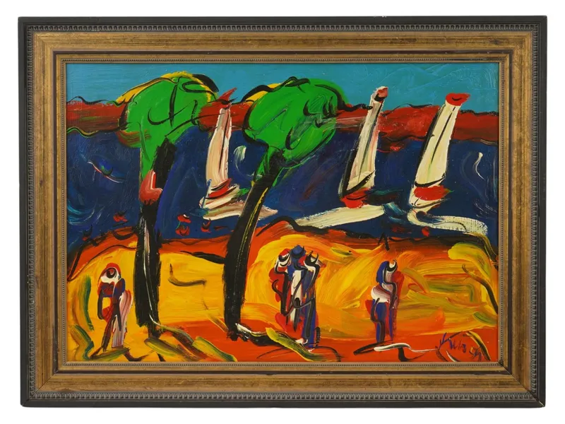 PETER KEIL GERMAN EXPRESSIONIST LANDSCAPE PAINTING from auction in New York, New York — image 18