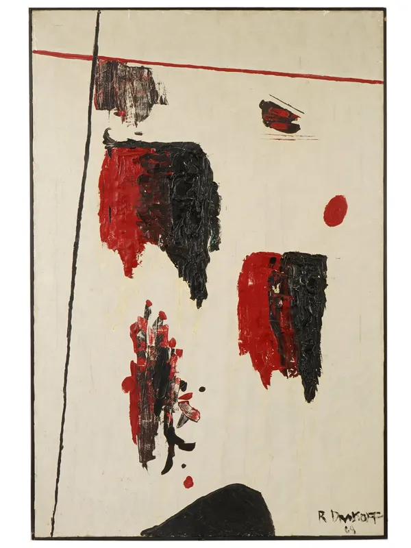 AMERICAN ABSTRACT OIL PAINTING SIGNED R. DRAKOFF from auction in New York, New York — image 17