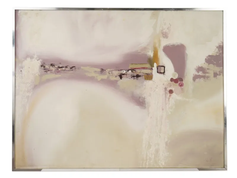 LYRICAL ABSTRACT OIL PAINTING SIGNED WOLFF from auction in New York, New York — image 27