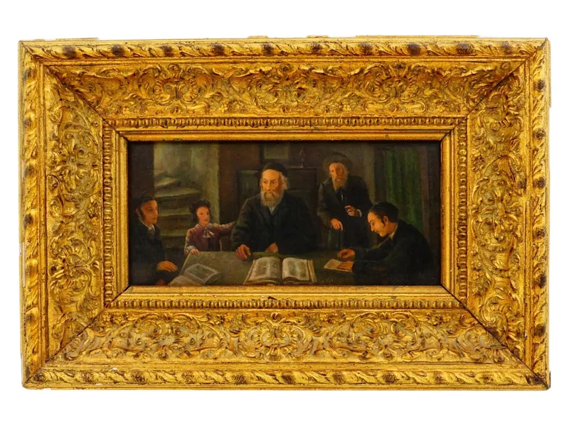 ATTR MORITZ OPPENHEIM OIL ON BOARD JEWISH SCHOLARS PAINTING from auction in New York, New York — image 46