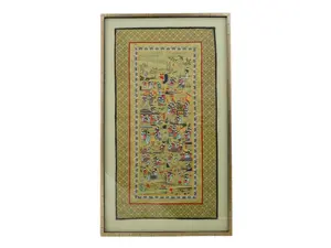 CHINESE FRAMED SILK EMBROIDERED HUNDRED BOYS PANEL