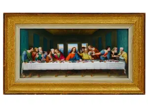 AFTER LEONARDO DA VINCI PORCELAIN PLAQUE LAST SUPPER