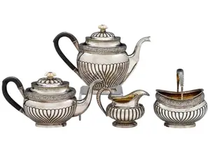 19C ANTIQUE RUSSIAN SILVER TEA COFFEE SET SPER 1832