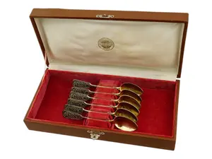 IMPERIAL RUSSIAN SILVER AND NIELLO TEA SPOONS SET
