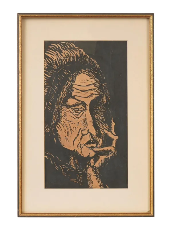 LTD ED FEMALE PORTRAIT LINOCUT PRINT SIGNED from auction in New York, New York — image 12