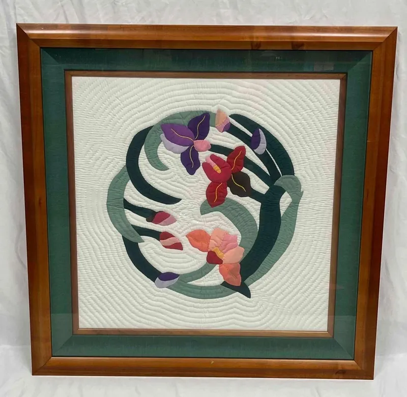 Large Framed Flower Quilt Square from auction in Orlando, Florida — image 19