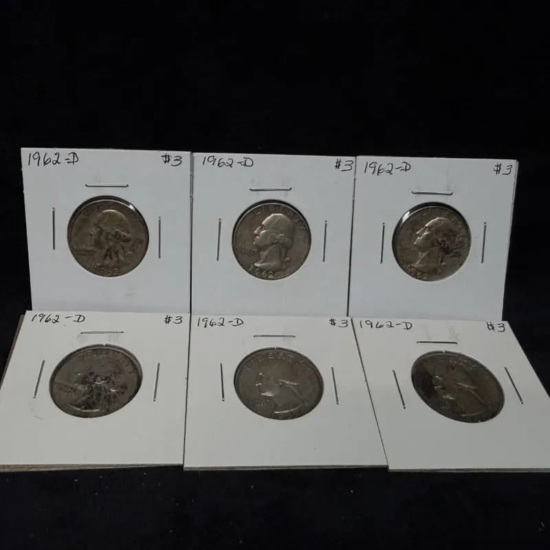6 US Washington Silver Quarters 1962 from auction in Orlando, Florida — image 36