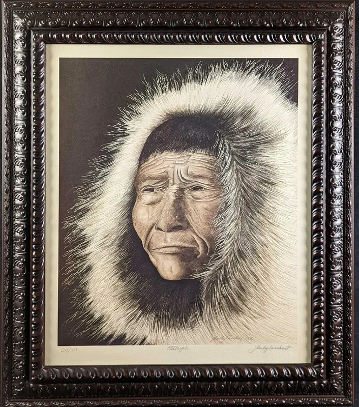 Framed LE J Hemley Earnhardt Elderly Inuit Print from auction in Orlando, Florida — image 26