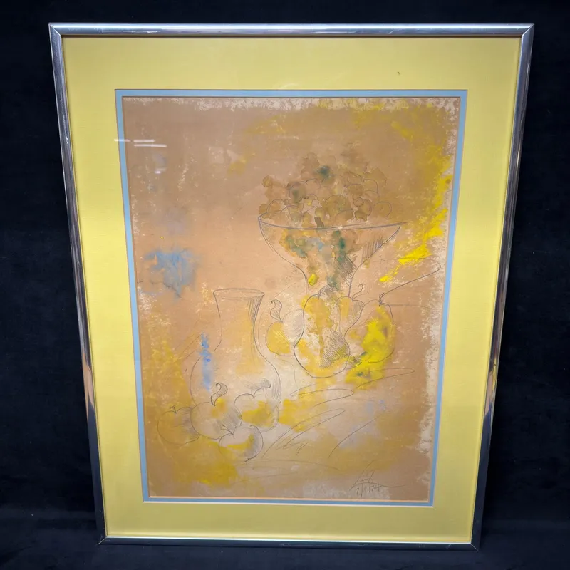 Signed Contemporary Mixed Media Still Life Drawing Watercolor Style from auction in Orlando, Florida — image 36