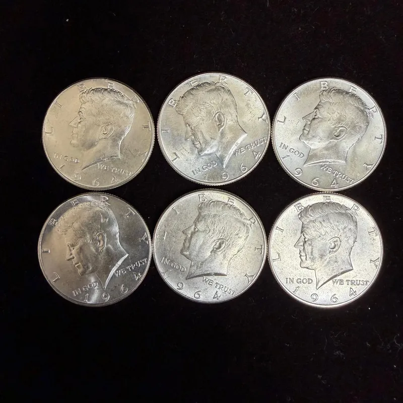 Lot of 6 Kennedy Half Dollar 1964 Silver Coin .900 A12KD from auction in Orlando, Florida — image 41