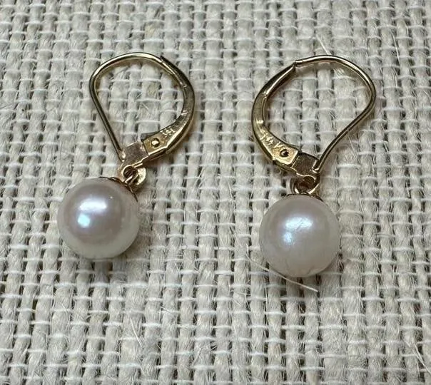 14k Gold Pearl Factory Dangle Earrings from auction in Orlando, Florida — image 39