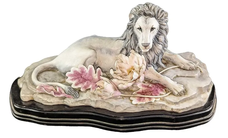 Fleur Cowles LE Bone China White Lion Sculpture from auction in Orlando, Florida — image 15