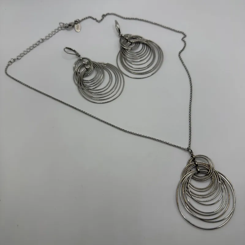 Joan Rivers Modernist Multi-Ring Statement Earrings and Necklace from auction in Orlando, Florida — image 7