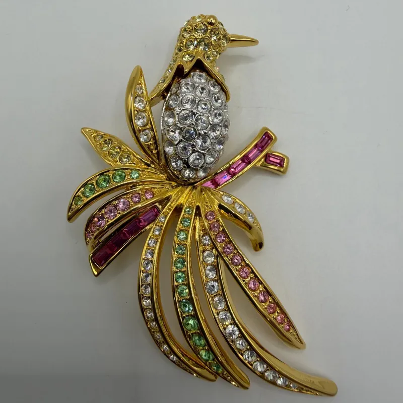 Nolan Miller Crystal Rhinestone Tropical Bird Multi-Colored Brooch AB34 from auction in Orlando, Florida — image 24