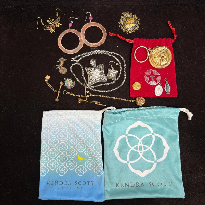Large Mixed Costume and Religious Jewelry Lot with Kendra Scott Pouches from auction in Orlando, Florida — image 23