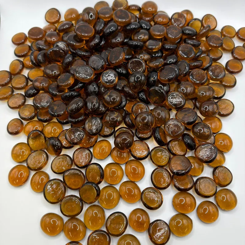 Lot of 275 Amber Brown Decorative Glass Gems Vase Fillers and Mosaic Stones from auction in Orlando, Florida — image 48