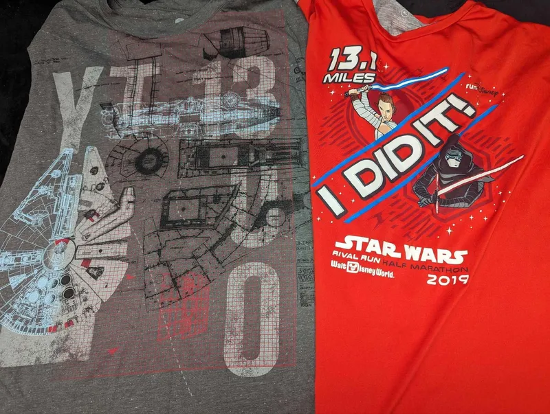 2 Star Wars Men's XL Shirt Millennium Falcon & RunDisney Shirts from auction in Orlando, Florida — image 33
