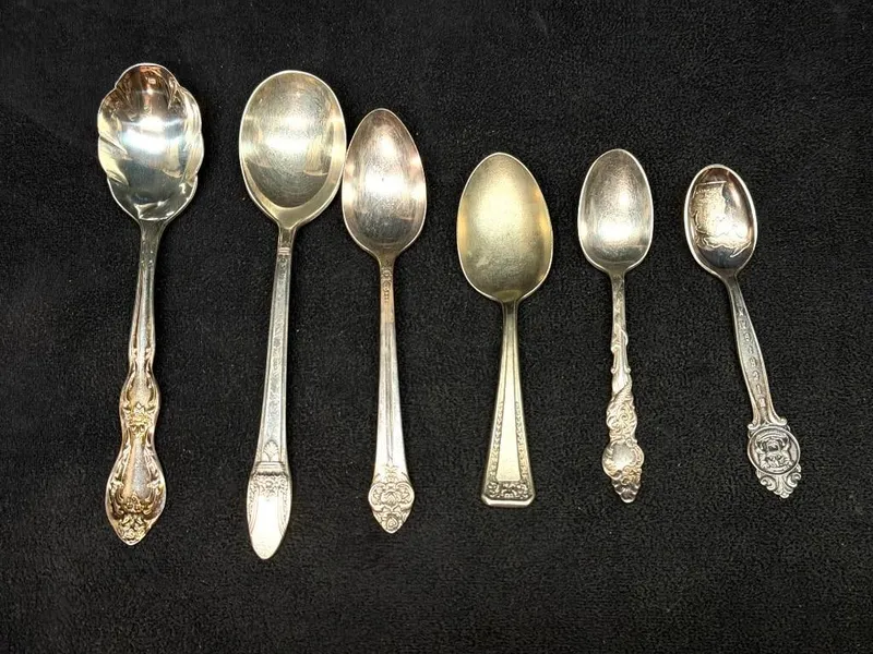 8 Vintage Silver Plated Spoons Souvenir & Flatware from auction in Orlando, Florida — image 8