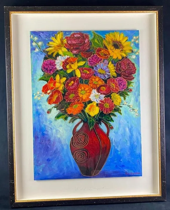 Maria Reyes Jones "Wild Bouquet" Acrylic on Canvas from auction in Orlando, Florida — image 19