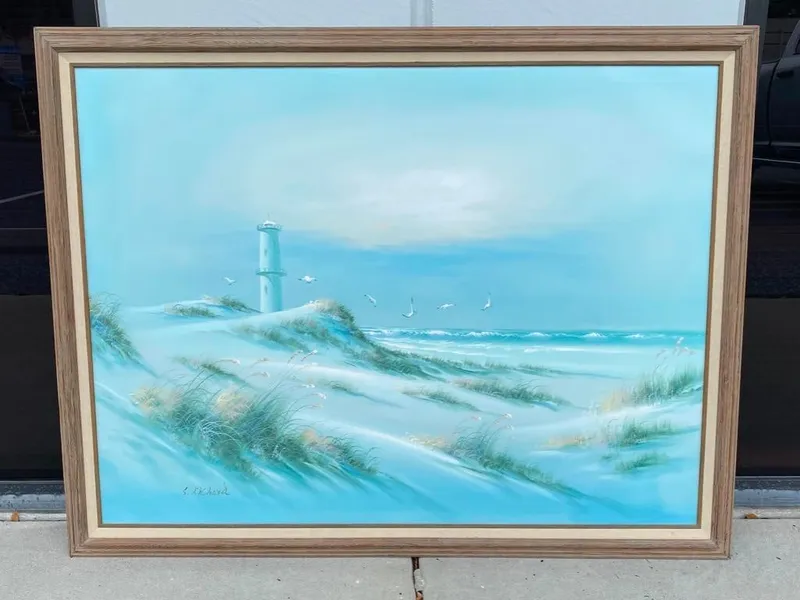 Beach Lighthouse Scene Painting JB from auction in Orlando, Florida — image 20