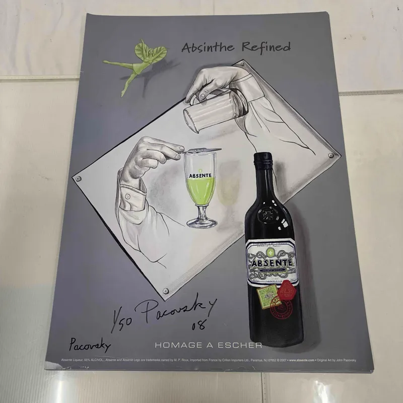 Homage A Escher by John Pacovsky Hand Signed and Numbered 23 Posters Absinthe Refined Ad Poster Set from auction in Orlando, Florida — image 11