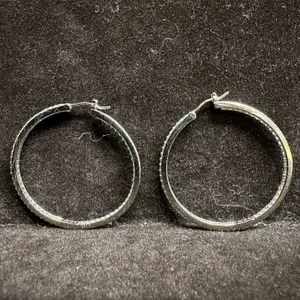 CZ 925 Sterling Silver Hoop Earrings O57