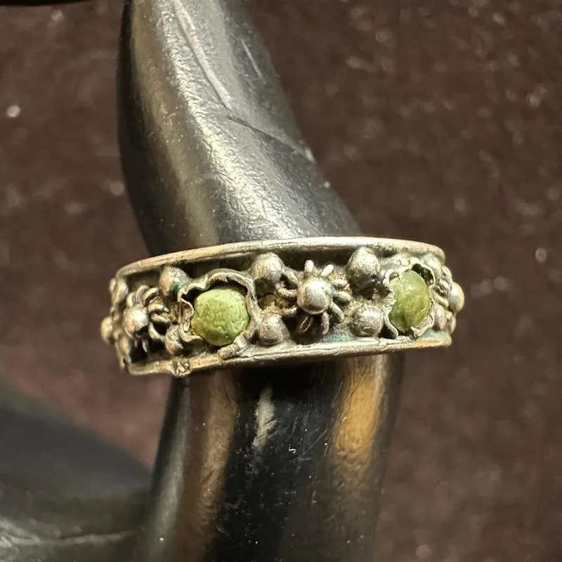 Artisan Southwestern Style Silver Ring Green Turquoise from auction in Orlando, Florida — image 16