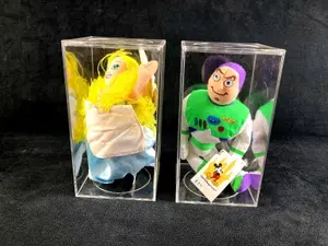 Set of (2) Disney Bean Bag Dolls Alice and Buzz Lightyear