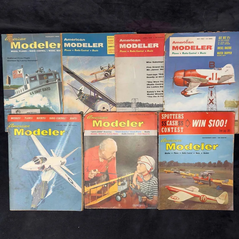 American Modeler Magazine Model Planes Boats 1958 Lot of 7 Seven Magazines Collection Set from auction in Orlando, Florida — image 4
