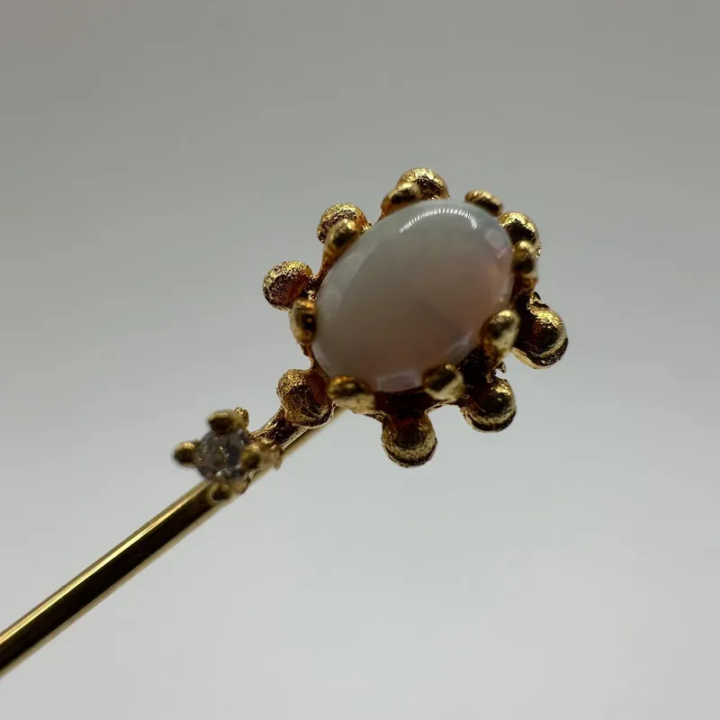 White Opal and Accent Diamond Stick Pin 14K Gold from auction in Orlando, Florida — image 33
