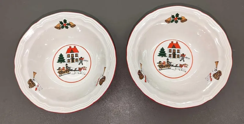 2 Retired Jamestown China Joy of Christmas Bowls A from auction in Orlando, Florida — image 48