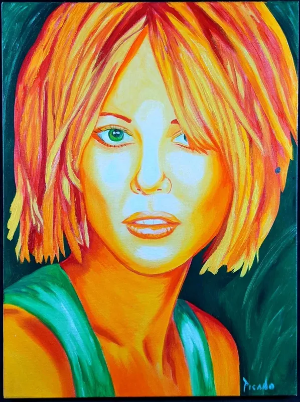Original Acrylic On Canvas Woman's Face by Picano from auction in Orlando, Florida — image 15