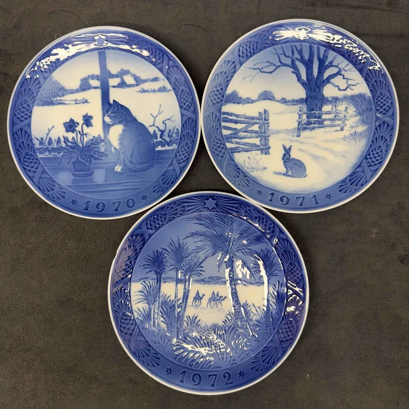 Royal Copenhagen Denmark 1970's Plate Set Kai Lange Lot of Three Christmas Plates from auction in Orlando, Florida — image 24