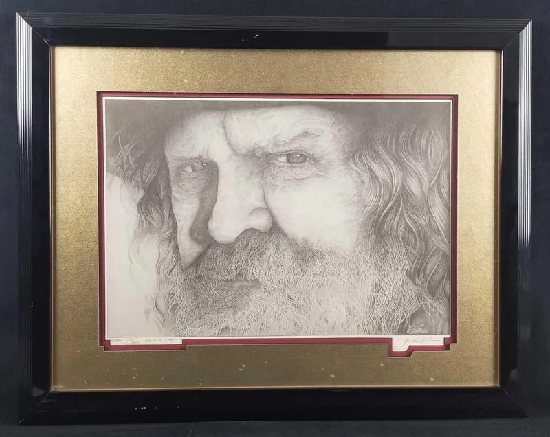 Rawhide And Rope Pencil Drawing Limited Edition Print by Jon W Leitner 1992 from auction in Orlando, Florida — image 35
