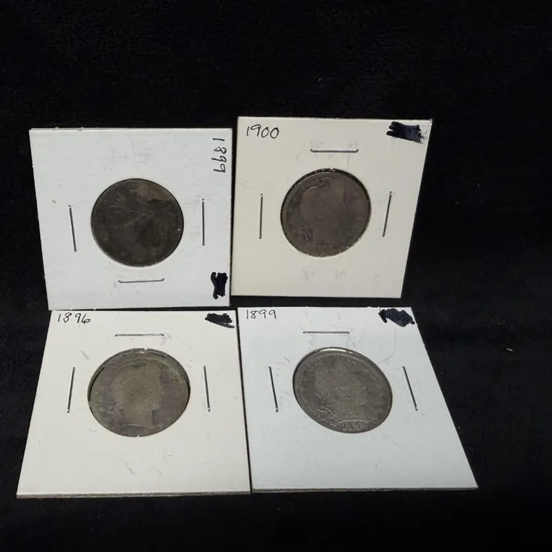 Lot of 4 US Silver Barber Quarters from auction in Orlando, Florida — image 23