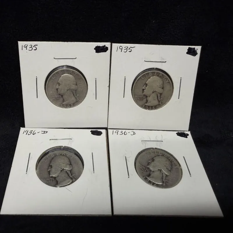 4 Washington US Silver Quarters 1935-1936 from auction in Orlando, Florida — image 33