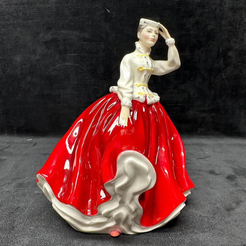 Royal Doulton Gail HN2937 Porcelain Lady Figurine Red Dress 1985 from auction in Orlando, Florida — image 48
