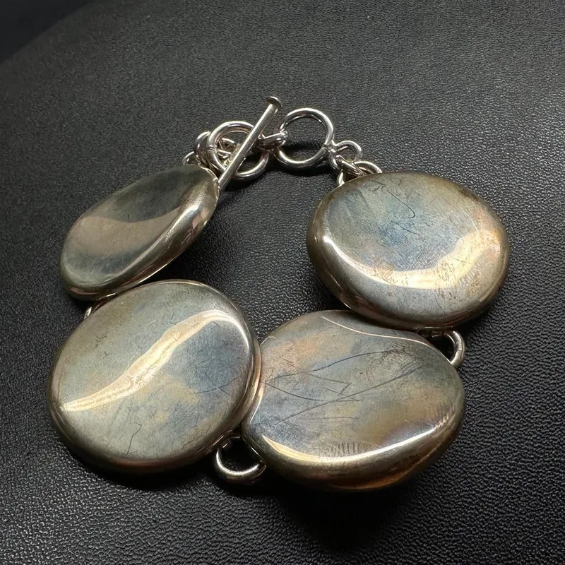 Sterling Large Flat Circle Link Bracelet from auction in Orlando, Florida — image 13