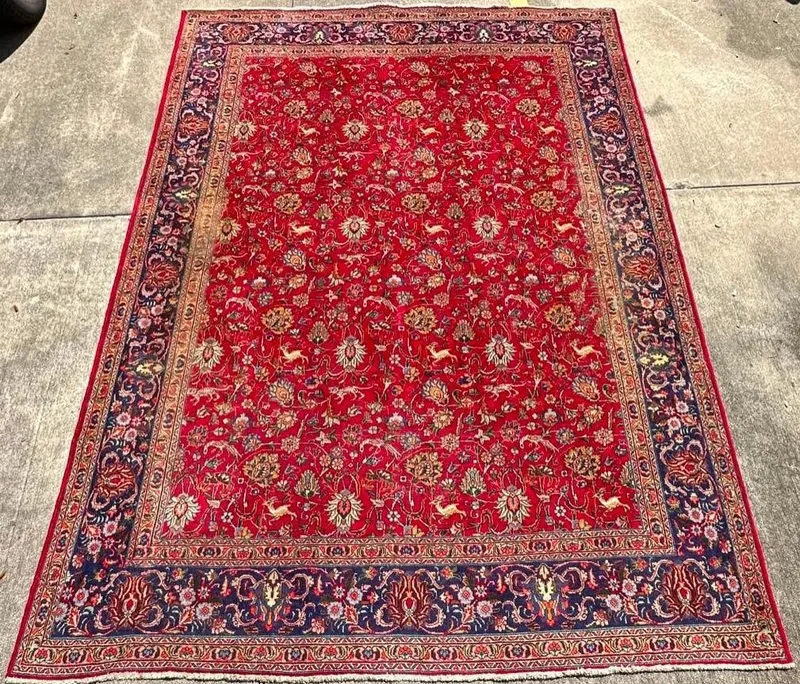 Vintage Persian Tabriz Animal Scene Rug from auction in Orlando, Florida — image 41